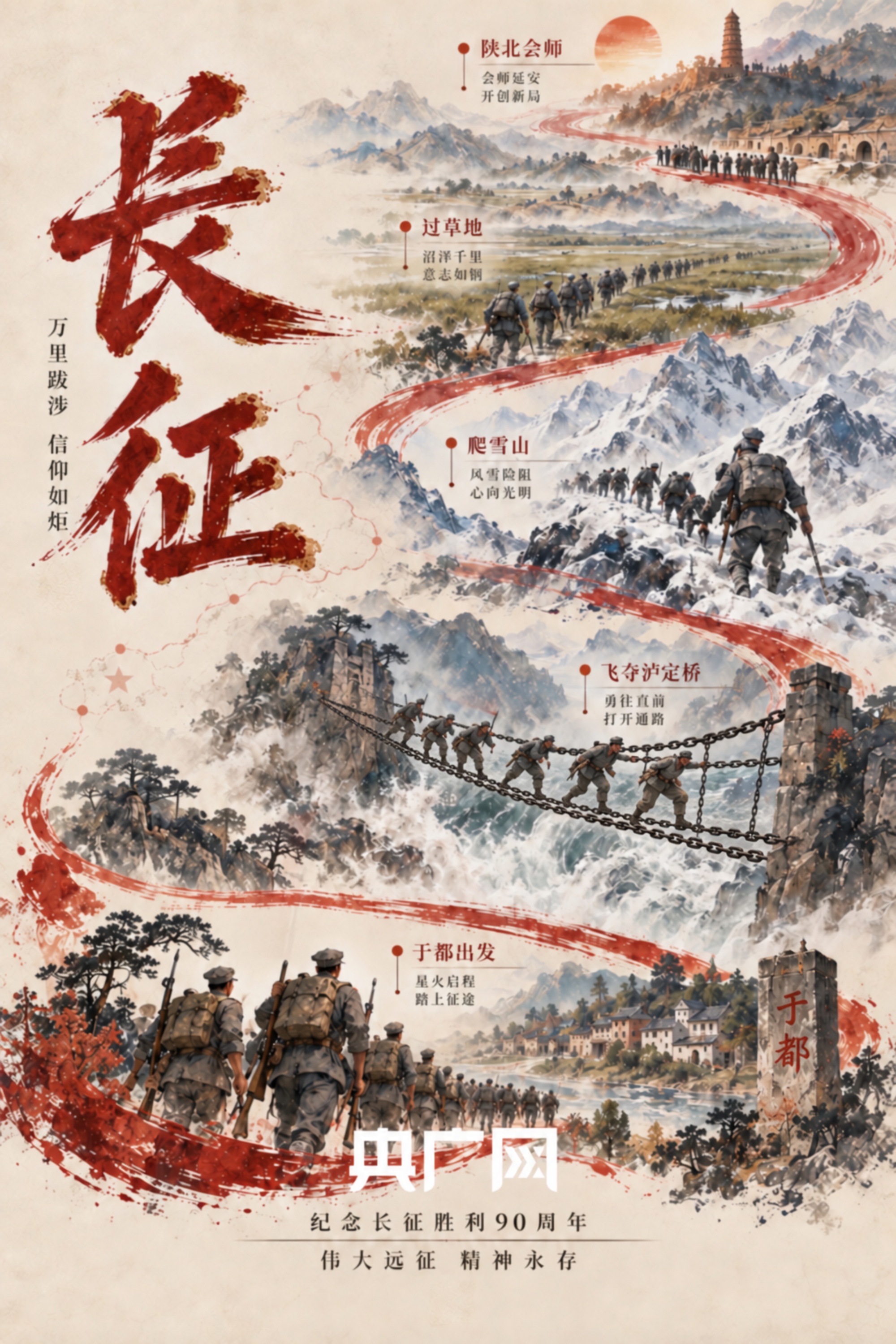 红星照耀中国丨长征组图：山河记得来时路
