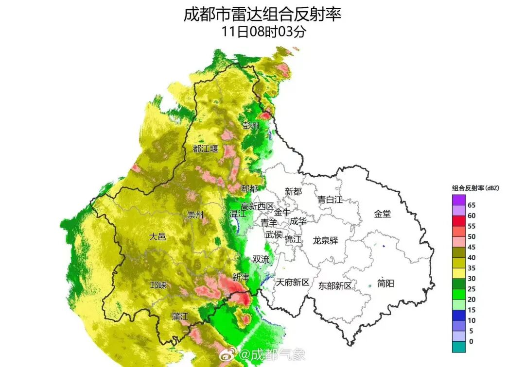 雨势凶猛！崇州215.4毫米大暴雨，都江堰现9级大风，未来3小时强降水持续