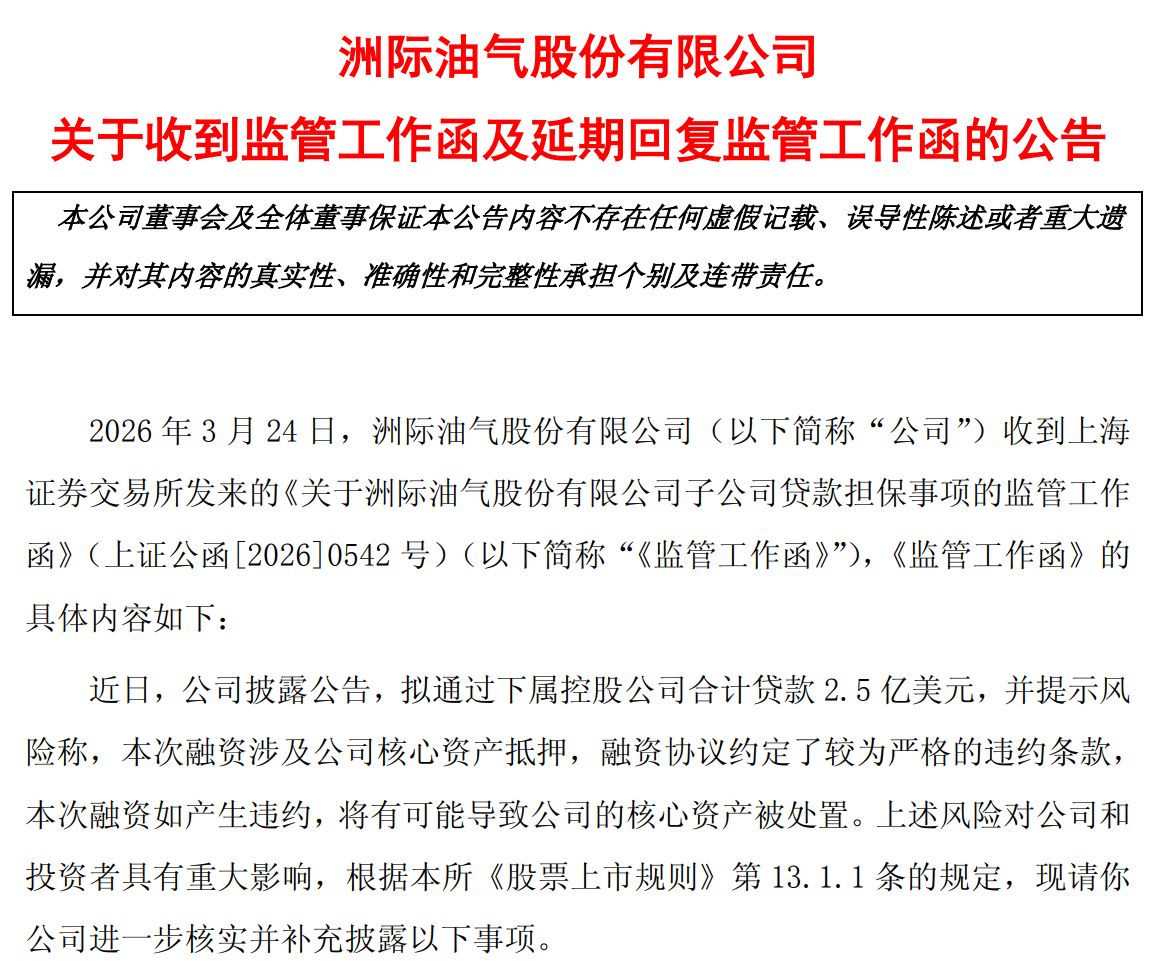 2.5亿美元贷款悬了？洲际油气取消临时股东会并两度延期回复监管问询，中证投服中心建议“充分评估还款能力” (http://www.paipi.cn/) wap 第2张