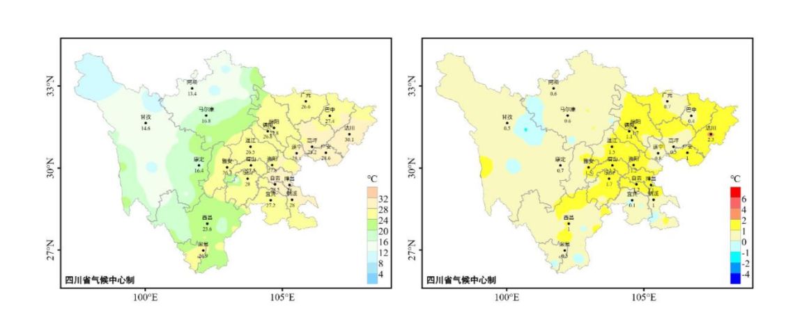 9月上旬，成都或出现3—4天≥33℃晴热天气