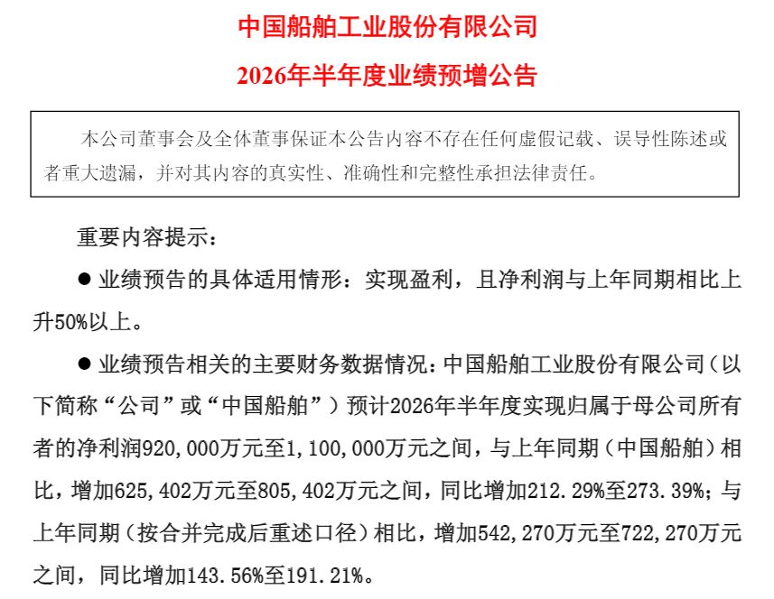 上半年归母净利同比预增超两倍，但二季度环比变动区间下限为负值 中国船舶：不建议单看某一个季度，应从全年维度来考量 (http://www.kingbaby.com.cn/) wap 第1张