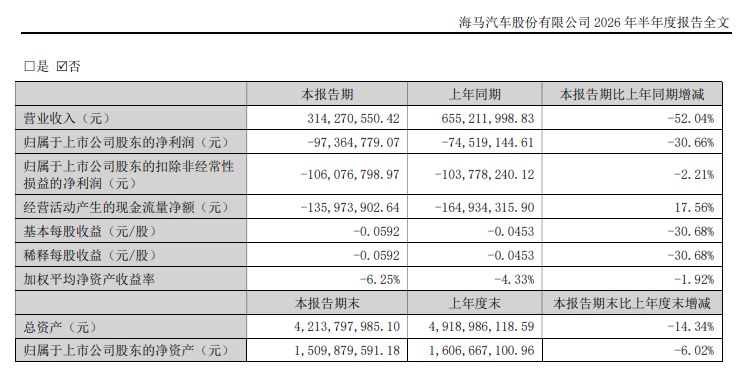 海马汽车披露上半年业绩：营收约3.14亿元，净利润亏损超9736万元 (http://www.kingbaby.com.cn/) wap 第1张