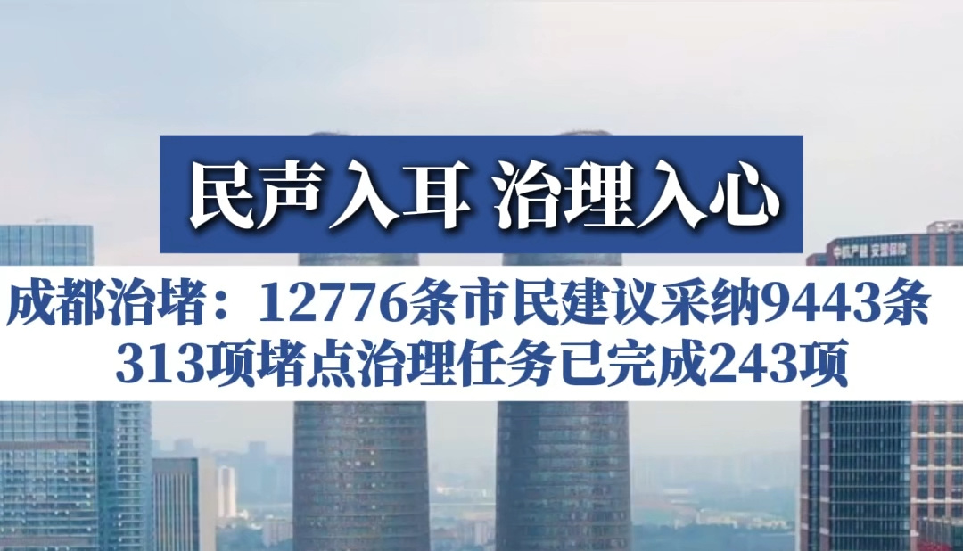 成都治堵：12776条市民建议采纳9443条